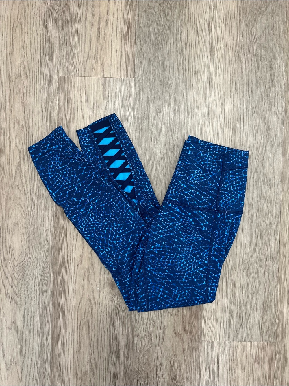 Lululemon Wunder Under Leggings Samba Snake Kayak Blue Hero Blue Size 6